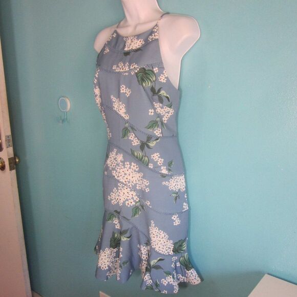 Keepsake Wild Thoughts Summer Dress Size L Blue Floral Mini - Picture 14 of 15